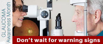 Glaucoma usually starts with no symptoms, and can only be diagnosed with regular eye exams