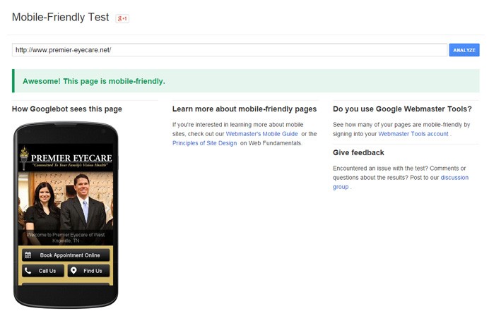 google mobile-friendly test